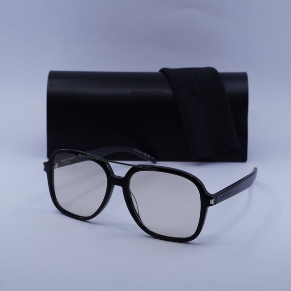 Saint Laurent SL545 001 Sunglasses Black Aviator Frame, Light Yellow Lenses - Picture 15 of 15